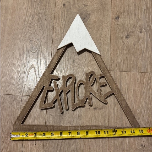 Wooden Mountain Wall Art with White Peak - Picture 3 of 4